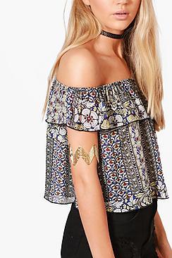 Boohoo Ivy Zig Zag Layered Cuff