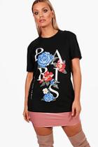 Boohoo Plus Ava Paris Printed T-shirt