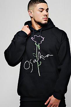 Boohoo Oversized Rose Print Hoodie