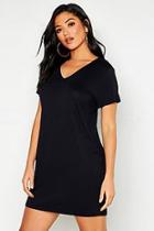 Boohoo V Neck Slouchy T-shirt Dress