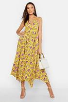 Boohoo Tall Floral Strappy Halter Neck Maxi Dress