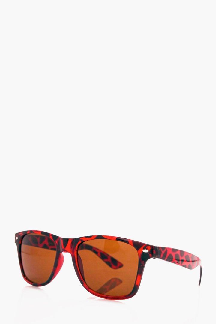Boohoo Tortoise Shell Wayferer Sunglasses Brown