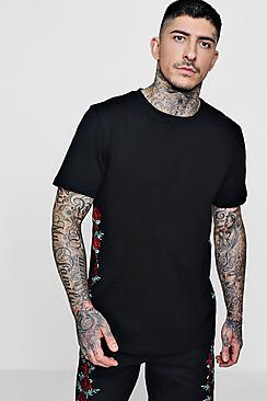 Boohoo Floral Embroidered Panel Co-ord T-shirt