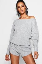 Boohoo Jumper And Shorts Heavy Knitted Set