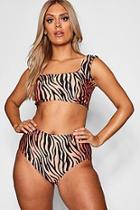 Boohoo Plus Tiger Print Bikini