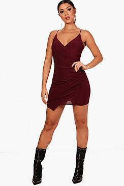 Boohoo Wrap Detail Bodycon Dress