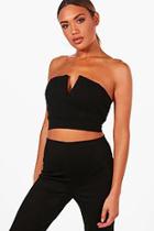 Boohoo Darcey Plunge Tie Back Bandeau