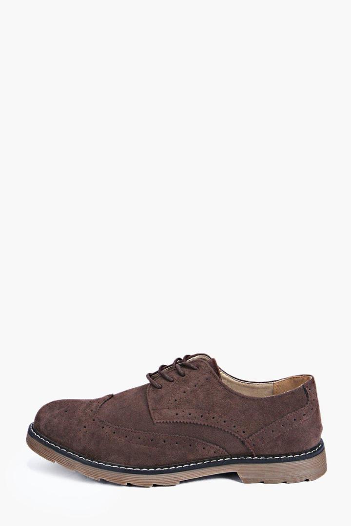 Boohoo Brogue Shoes Brown