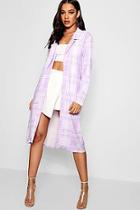 Boohoo Check Collared Duster Jacket