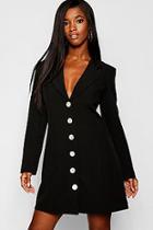 Boohoo Shell Button Blazer Dress