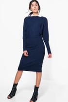 Boohoo Georgina Synch Waist Jumper Dress Blue