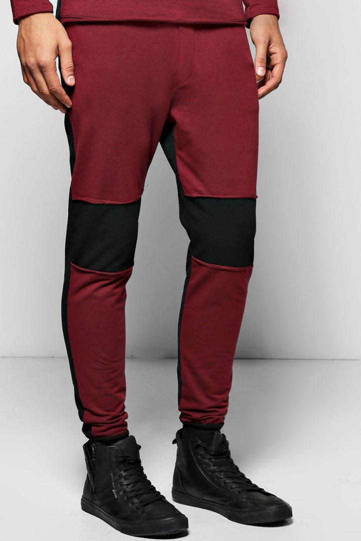 Boohoo Skinny Fit Joggers With Raw Edges Black