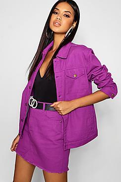Boohoo Purple Denim Mini Skirt