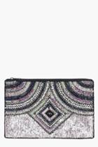 Boohoo Maria Multi Bead & Sequin Clutch Bag Multi