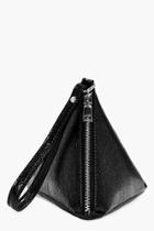 Boohoo Lottie Metallic Pyramid Handstrap Clutch Bag Black