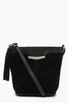 Boohoo Suedette Tassel Bucket Bag