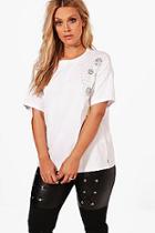 Boohoo Plus Nicole Embellished Oversized Tee