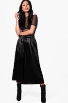 Boohoo Satin Drawcord Waist Wide Leg Cropped Trousers