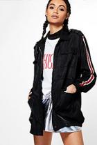 Boohoo Bethany Sporty Sleeve Stripe Utility Jacket