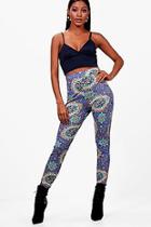 Boohoo Nikita Scarf Print High Waist Leggings