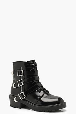 Boohoo Multi Strap Hiker Boots