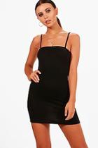 Boohoo Petite Molly Basic Square Neck Strappy Dress
