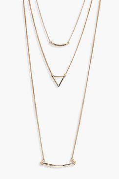 Boohoo Este Layered Diamante Detail Necklace
