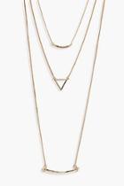 Boohoo Este Layered Diamante Detail Necklace