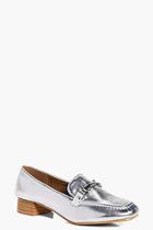 Boohoo Lucy Metallic Trim Loafer Flat