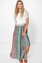 Boohoo Freya Multi Print Woven Maxi Skirt