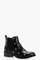 Boohoo Phoebe Pearl Stud Trim Chelsea Boot