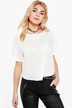 Boohoo Hannah Check Woven Boxy Tee