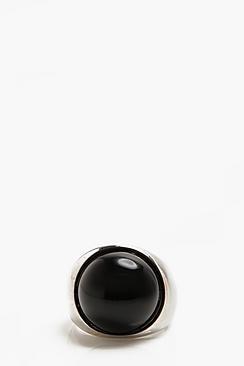 Boohoo Black Stone Signet Ring