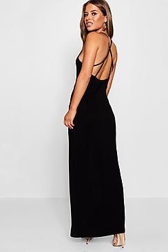 Boohoo Petite Strappy Back Maxi Dress