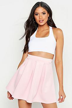 Boohoo Tall Box Pleat Skater Skirt