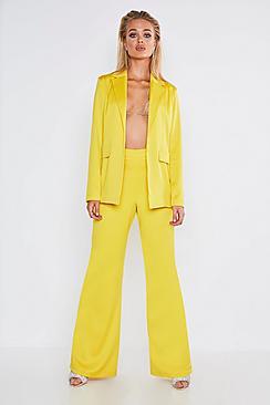 Boohoo Premium Satin Wide Leg Trouser