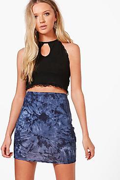 Boohoo Paola Tie Dye Mini Skirt