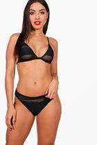 Boohoo San Francisco Mesh Triangle High Leg Bikini