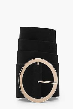 Boohoo Emma Circle Buckle Suedette Belt
