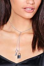 Boohoo Caroline Padlock & Key Skinny Choker