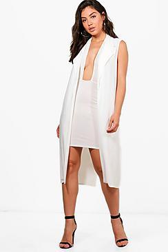 Boohoo Bea Slinky Halter Dress & Duster Co-ord