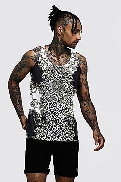Boohoo Baroque & Leopard Print Vest