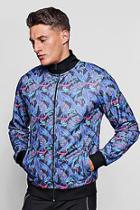Boohoo Tropical Feather Print Track Top Jacket