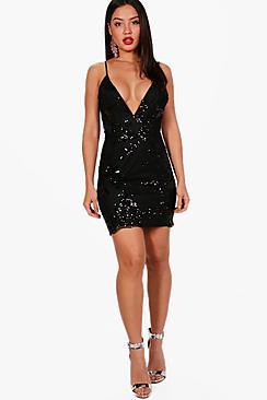 Boohoo Boutique Akira Sequin Mesh Bodycon Dress