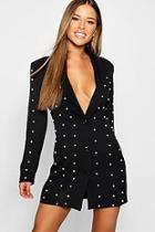 Boohoo Petite Pearl Blazer Dress