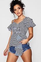 Boohoo Frances Deconstructed Stripe Top