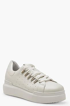 Boohoo Platform Lace Up Trainers