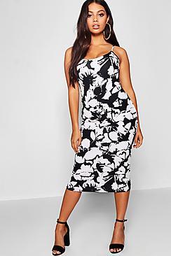 Boohoo Petite Floral Strappy Midi Dress