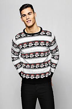 Boohoo Santa Jacquard Christmas Jumper
