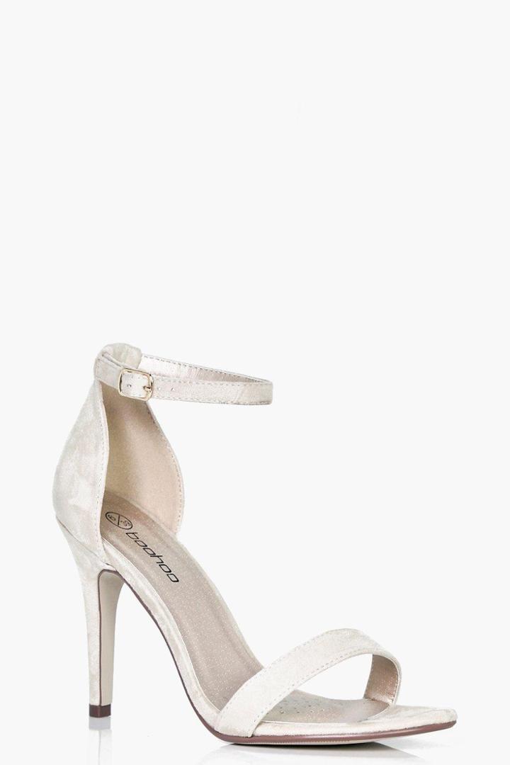 Boohoo Megan Cushioned Mid Heel 2 Parts Nude